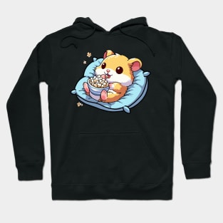 Cute hamster eating popcorns Hoodie